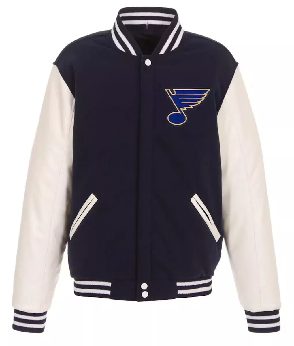 Letterman St. Louis Black and White Varsity Jacket - NHL