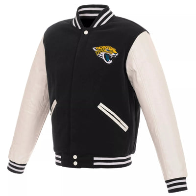 Letterman Jacksonville Jaguars Black and White Varsity Jacket Black and white - NFL