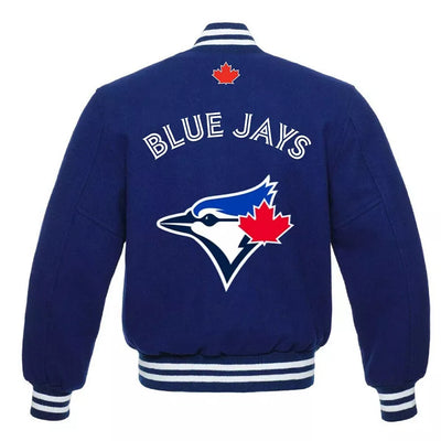 Men Letterman Toronto Blue Jays Blue color All Wool Varsity Jacket - MLB