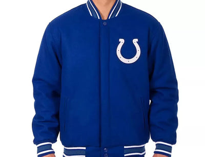 Men Letterman Indianapolis Colts Royal Blue All Wool Varsity Jacket - NFL