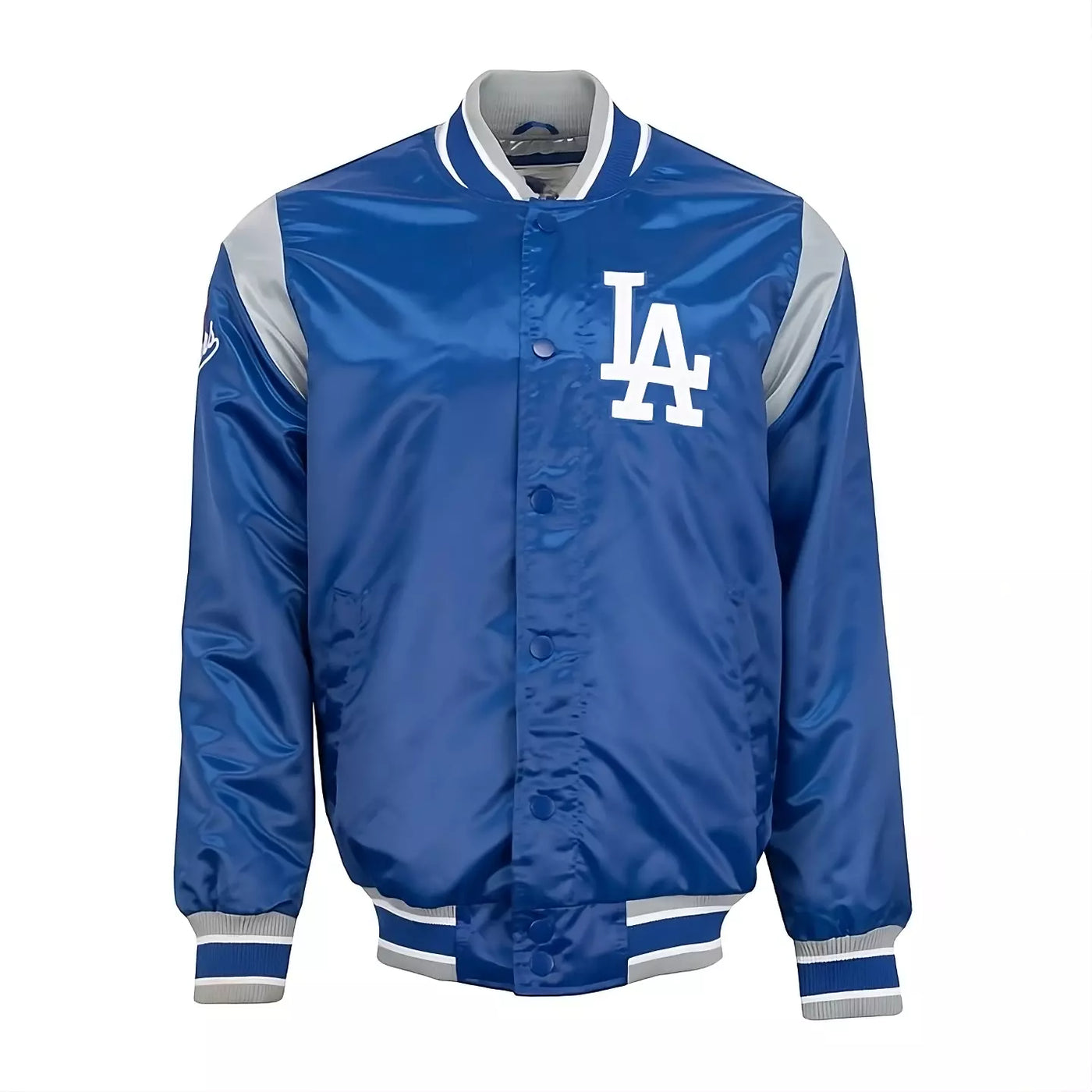 Men Los Angeles Dodgers Blue Satin Varsity Jacket Full-snap Embroidery logos - MLB