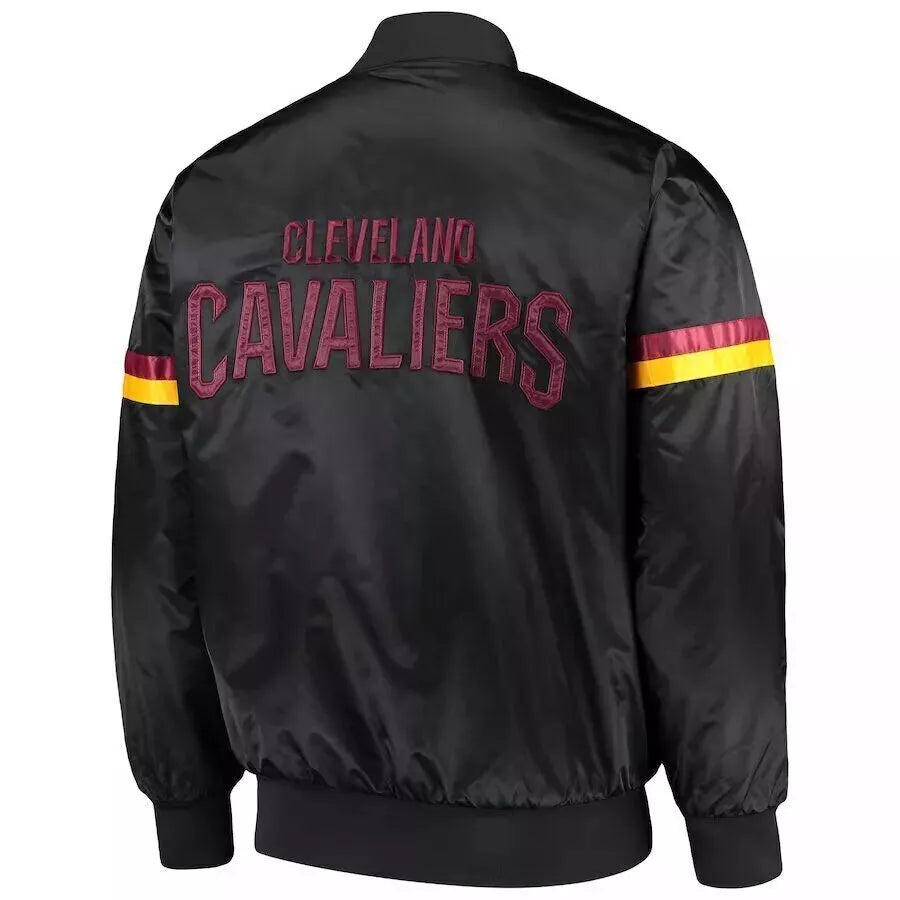 NBA Cleveland Cavaliers Black Satin Varsity Jacket