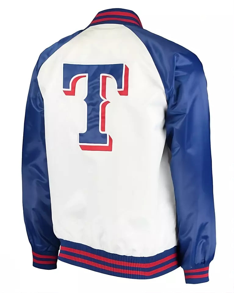 Men Letterman Texas Rangers Full-Snap Jacket with Embroidery Logos - MLB
