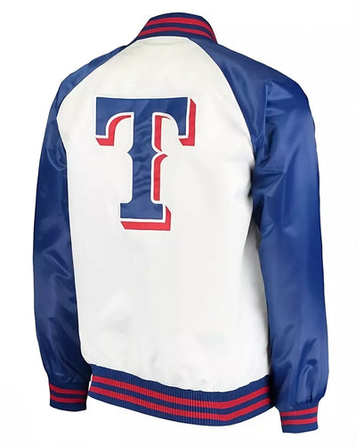 Men Letterman Texas Rangers Full-Snap Jacket with Embroidery Logos - MLB