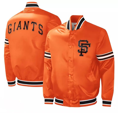 Women San Francisco Giants Starter Orange Slider Satin Full-Snap Varsity Jacket orange - MLB