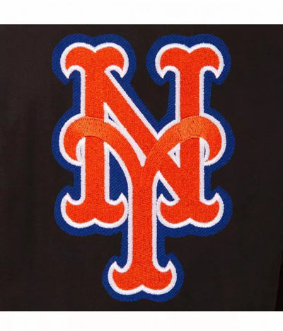 Men Letterman New York Mets Black Varsity Jacket - MLB