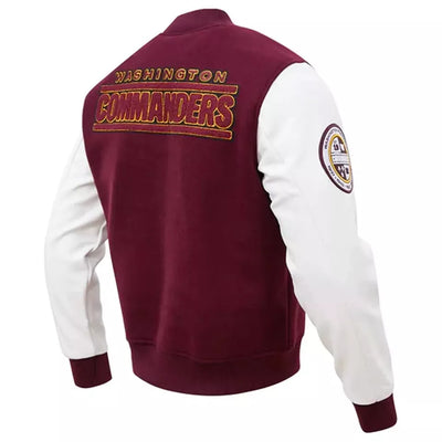 Letterman Washington Commanders Burgundy and White Varsity Jacket - NFL