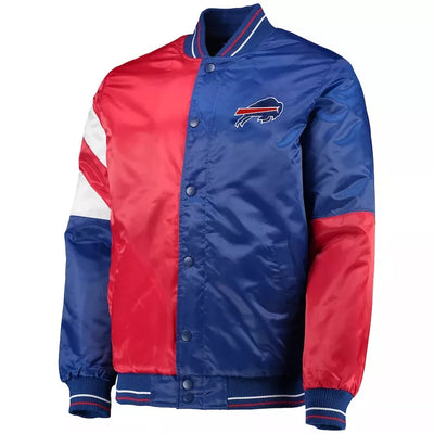 Buffalo Bills Red Blue Satin Letterman Varsity Jacket - NFL