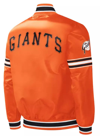 Women San Francisco Giants Starter Orange Slider Satin Full-Snap Varsity Jacket orange - MLB