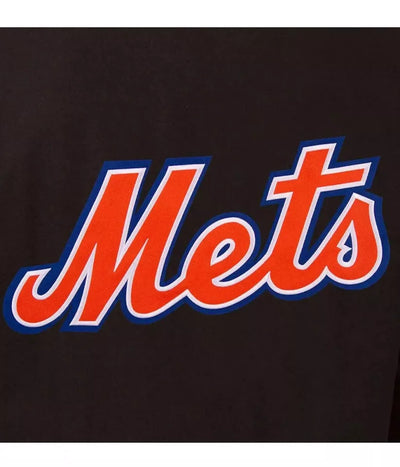 Men Letterman New York Mets Black Varsity Jacket - MLB