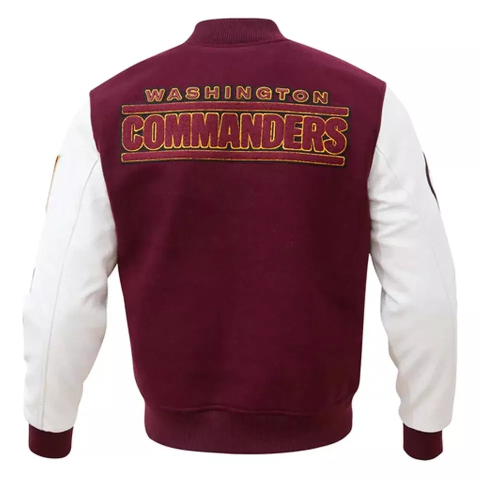 Letterman Washington Commanders Burgundy and White Varsity Jacket - NFL