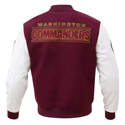 Letterman Washington Commanders Burgundy and White Varsity Jacket - NFL