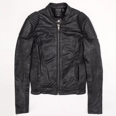 DRAGON TATTOO GIRL MOVIE Trish Summerville H&M Leather Biker Jacket Black