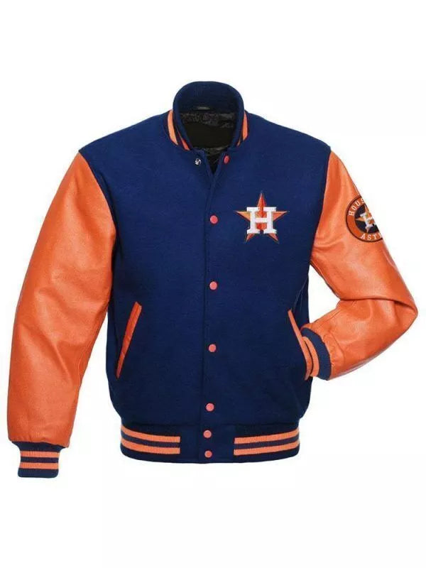 Letterman Houston Astros Varsity Jacket Blue & Orange - MLB