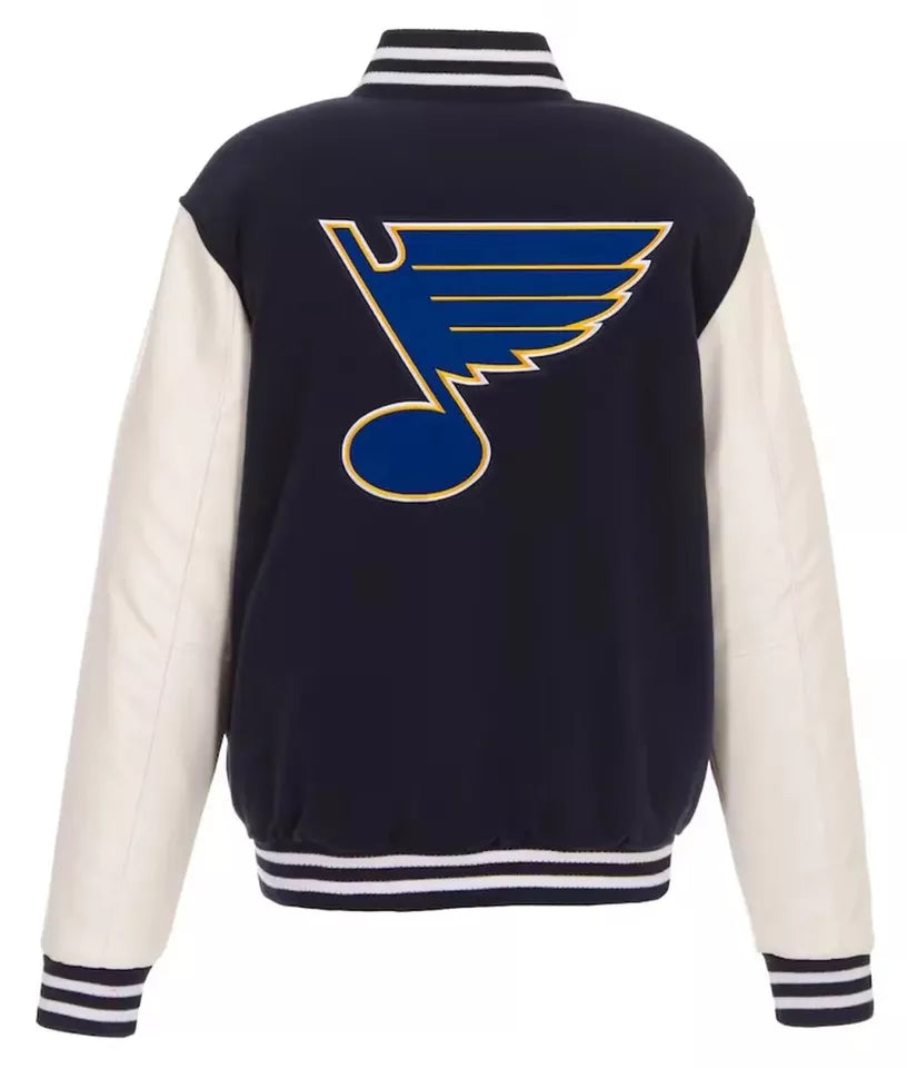 Letterman St. Louis Black and White Varsity Jacket - NHL