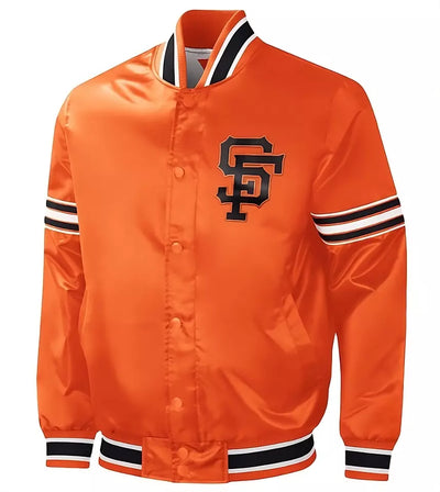 Women San Francisco Giants Starter Orange Slider Satin Full-Snap Varsity Jacket orange - MLB