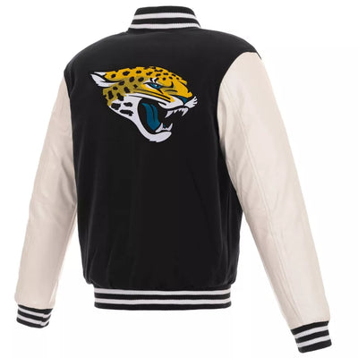 Letterman Jacksonville Jaguars Black and White Varsity Jacket Black and white - NFL