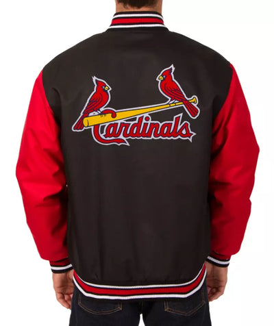 Men Letterman St Louis Cardinals Varsity Jacket Black Wool With Embroidery Logos - MLB