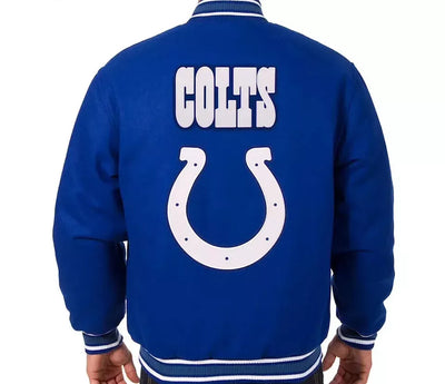 Men Letterman Indianapolis Colts Royal Blue All Wool Varsity Jacket - NFL