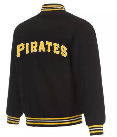 Letterman Pittsburgh Pirates Full Wool Varsity Jacket Black - MLB