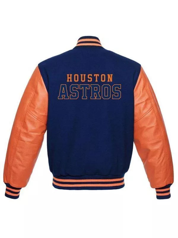 Letterman Houston Astros Varsity Jacket Blue & Orange - MLB
