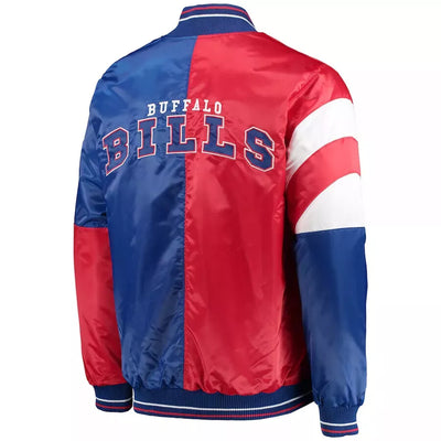 Buffalo Bills Red Blue Satin Letterman Varsity Jacket - NFL