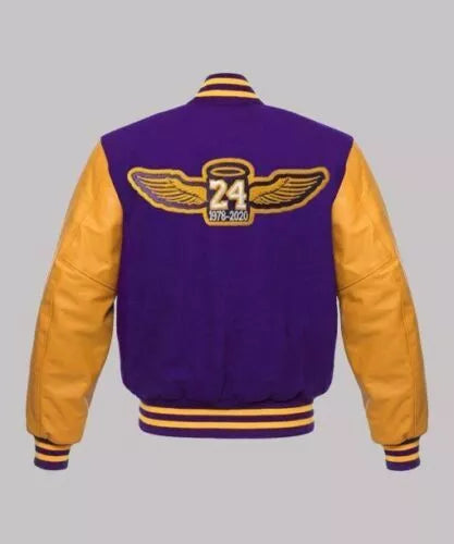 Men Letterman Los Angeles Lakers Blue and Yellow Varsity Jacket - NBA