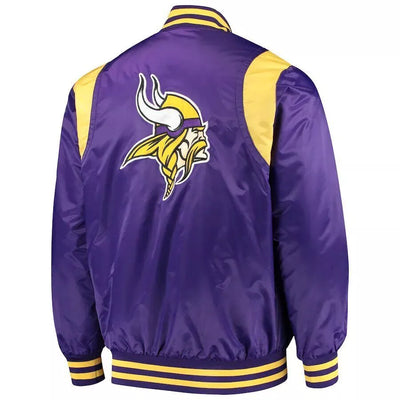 Minnesota Vikings Purple Satin Letterman Varsity Jacket blue - NFL