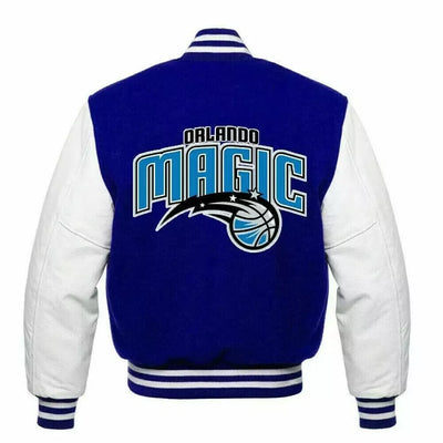 Letterman Orlando Magic Blue and White Varsity Jacket - NBA