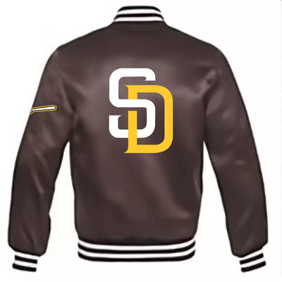 Men San Diego Padres Brown The Diamond Full-Snap Jacket with Embroidery logo - MLB