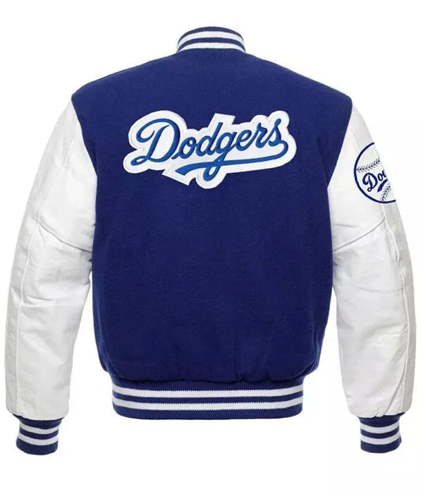 Letterman Los Angeles LA Dodgers Blue and White Varsity Jacket - MLB