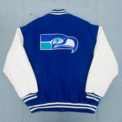 1990’s Seattle Seahawks Royal and White Varsity Jacket - NFL