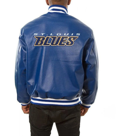 Men St. Louis Blues Royal Blue Leather Jacket - NHL