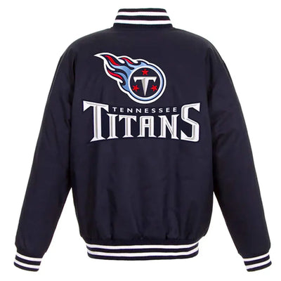 Men Tennessee Titans Navy Blue Varsity Wool Jacket - NFL