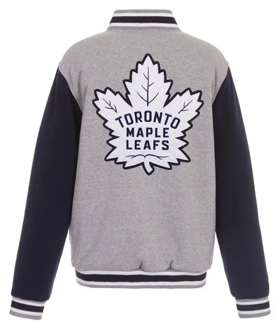 Men Toronto Maple Leafs Wool Gray & Navy Varsity Jacket - NHL