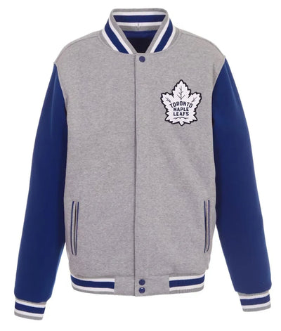 Men Toronto Maple Leafs Wool Gray & Blue Varsity Jacket - NHL