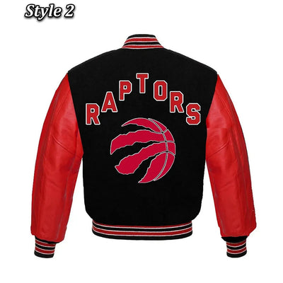 Men Toronto Raptors Champions Black & Red Varsity Jacket - NBA