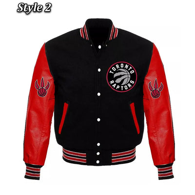 Men Toronto Raptors Champions Black & Red Varsity Jacket - NBA